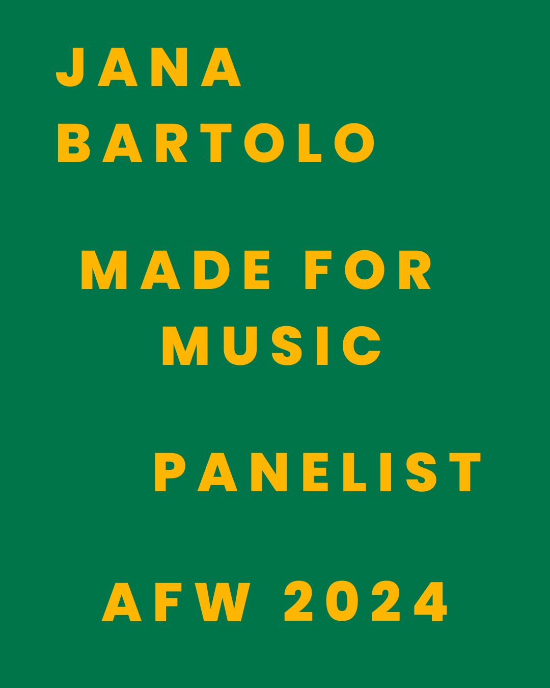 Jana Bartolo Panelist for Made For Music At Australian Fashion Week